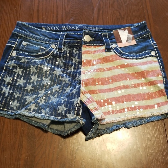 Knox Rose Pants - Knox Rose red white blue 4th July shorts multi